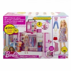 Mattel HGX57 Barbie Traumkleiderschrank Und Blonde Puppe, über 60 Cm Breiter Schrank, Mehr Als 30 Teile, Für Kinder Ab