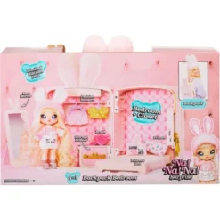 MGA Na! Na! Na! Surprise 3-in-1 Backpack Bedroom Series 1 Playset - Aubrey Heart (Pink Bunny)